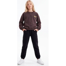 Toontoy Kids Toontoy Kız Çocuk Göğüsü Perfect Armalı Sweatshirt Kahve