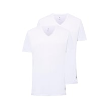 U.s Polo Assn. 90001 Erkek Battal 2'li V Yaka T-shirt-beyaz Beyaz