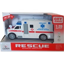 Ctoy Işıklı ve Sesli Sürtmeli Ambulans 1:20 (Karışık Renk)wy670a