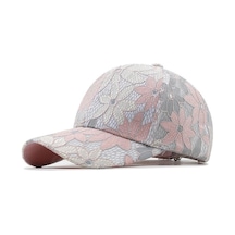 Valkyrie Kadın Dantel Desenli Şapka Çiçek Desenli Baseball Cap Ayarlanabilir Güneş Koruyucu Şapka Pembe