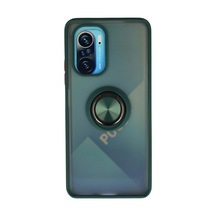 Redmi K40 Kılıf Montreal Yüzüklü Silikon Kapak - Yeşil İtdark32756