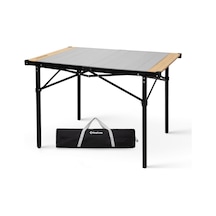Kingcamp Granite Pro M 102x70 Katlanır Lux Kamp Masası Ahşap - Gri