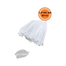 Wuvera 100 Adet Plastik Cırt Kelepçe Kablo Bağı Pratik Ve Çözüm Dayanıklı 3,6 250mm 100 Adet - Beyaz