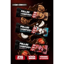 Fellas Çikolata Kaplı Highpro Protein Bar 50gr Deneme Paketi 3'lü