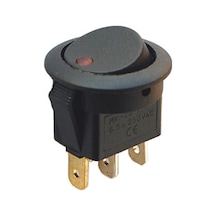 Ic-132 Yuvarlak 3 Pinli 220 Volt Nokta Işıklı Açma-kapama Anahtarı