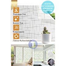 Technojet Statik Buzlu Desenli Cam Kaplama Filmi Duşa Kabin Ofis Balkon Dekorasyon Folyo 60cmx100cm Tk2010