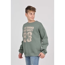 Toontoy Kids Toontoy Erkek Çocuk 88 Baskılı Sweatshirt Koyu Yeşil
