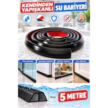 Yapışkanlı Duş Kapı Mutfak Tezgahı Etrafı Su Kesici Bariyer Siyah 5mt