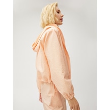 Koton Oversize Crop Ceket Kapüşonlu Cepli Turuncu 3sak20045ew 3SAK20045EW200 Turuncu
