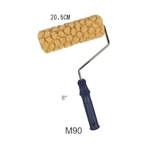 Youtek M90 Model Tri Renk İnciri Desenli Pırlanta Parlaklıklı Sanatsal Boya Sponge Roller, Kuru Temizlenebilir, Eşit Uygulama, Dayanıklı Yapı