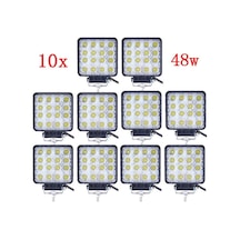 10 Adet 16 Ledli Off Road Sis Farı Lambası 12 Volt - 24 Volt