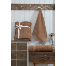 2li Banyo Havlu Seti 90x160cm +50x90cm Ds Kahve Kahve