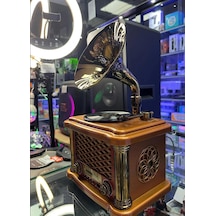 Nostalji Gramafon Radyo,bluetooth Özellikli Nostaljik Radyo Büyük Boy