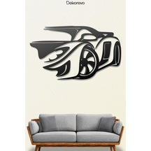 Spor Araba Silüeti Metal Duvar Tablosu - Metal Duvar Sanatı - Siyah - 55 X 75 Cm