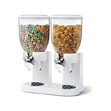 Xuweiwei Beyaz Tek Dokunuşlu Tahıl Dispanseri - Hava Geçirmez Bpa İçermez Saklama Kabı Beyaz