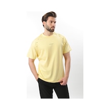 Madmext Sarı Baskılı Nakış Detaylı Erkek T-shirt E7108 Sarı
