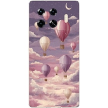 Tecno Spark 20 Pro+ Plus Uyumlu Mor Gökyüzü Ve Uçan Balon Baskılı Silikon Kılıf Renkli