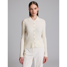 Pierre Cardin Ekru Slim Fit Triko Hırka 50331399-vr019