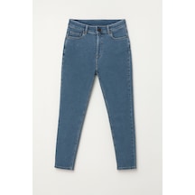 Kadın Yüksek Bel Süper Skinny Açık İndigo Jean Pantolon Mavi