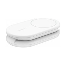 Belkin WIZ028VFWH Qi2 15 W 2 İn1 Manyetik Katlanabilir Kablosuz Şarj Cihazı Beyaz