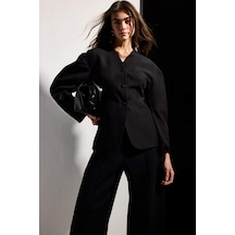 Defacto Fıtted V Yaka Krep Blazer Ceket H0904ax26smbk81 Siyah-bk81