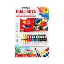 Guaj Boya 12 Renk 12 Ml 1 Paket Fatih Guaj Boya 12 Li Canlı Renkler Ahşap Tuval Taş Ağaç Resim Dersi Okul Öğrenci Çok Renkli