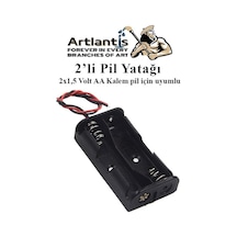 2 Li Pil Yatağı Deney 1 Adet Pil Yuvası Pil Kutusu Aa Kalem Kalın Pil 2x1,5 Volt Yaylı Pil Yuvası