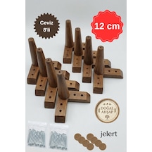 Masif Gürgen Ahşap 12 Cm Koyu Ceviz-sekizli, Mobilya Yükseltme Ayağı, Robot Süpürge Uyumlu, 1. Sınıf Gürgen Ağacı, Kanepe Berjer Koltuk Tv Ünitesi Yükseltici Ayak
