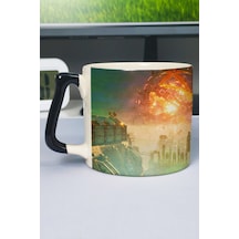 Split Fiction Baskılı Seramik Lüks Kupa 1 Adet Özel Siyah Kulp Dalga Kulp V2d Çok Renkli