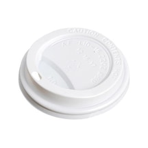 Sıcak Karton Kağıt Çay Kahve Bardak Kapağı - Emzikli Kapak - 8 Oz - Beyaz - 500 Adetlik Koli