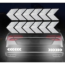 Beyaz 12pcs Büyük Araba Gece Uyarı Yansıtıcı Etiket Scratch Modifiye Elektrikli Motosiklet Vücut Etiketi