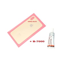 Tkgz Apple Uyumlu iPhone Xs Max Arka Pil Batarya Kapağı Cam+b-7000 Gold