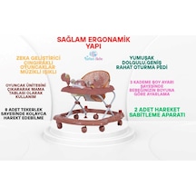 3 Kademe Müzikli Mama Tablalı Bebeğin İlgisini Çekecek Çıngıraklı Oyuncaklı Yürüteç Örümcek
