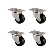 Furç Tablalı Bilyalı Teker - 32mm - Siyah Hks233 - 4 Adet