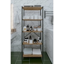 Çok Raflı Dekoratif Banyo Dolabı Ahşap