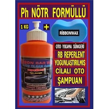 Reperlent Ph Nötr Formüllü Cilalı Oto Yıkama Şampuanı 1 Kg + Oto Yıkama Süngeri