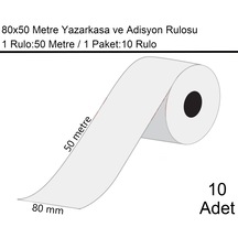 80x50 Metre Termal Yazarkasa Ve Adisyon Rulosu 1 Paket:10 Adet Rulo