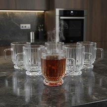 Elysia Desen 6 Kişilik Cam Çay-kahve Takımı - 6 X 160 Ml. Şeffaf