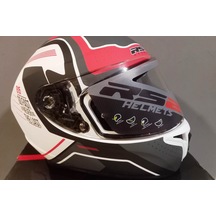 Rs2 320 Dp815 Beyaz Kırmızı Siyah Kapalı Kask