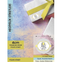 Erkek Çocuk Doğum Etiketi - Sarı Fil Concept Sticker 4cm - 110 Adet Folyo Sticker Renkli
