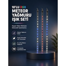 Dekoratif Rgb Led Işık Çubuğu Seti 10 Adet Çubuk Kayan Yıldız Efektli Mavi