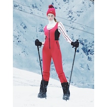 Koton İçi Polarlı Su Geçirmez Önden Fermuarlı Kayak Tulumu Kırmızı 5wak00204ew Kırmızı