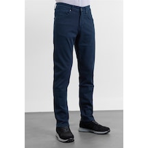 İmza Lacivert 5 Cep Düz Paça Gabardin Slim Fit Pamuklu Pantolon 1003260318