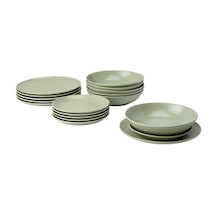 Ikea Fargklar Seramik 6 Kişilik 18 Parça Yemek Takımı 20-26 Cm Yeşil Yuvarlak