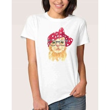 Watercolor Cat Kadın Beyaz Tshirt (534817001)