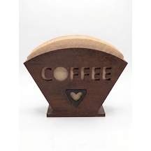 100 Adet Kahve Filtre Kağıdı Ve Kalp Detaylı Kahve Filtre Kağıdı Tutucu / Düzenleyici Organizer Kd0025 Kahverengi