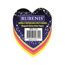 Yapışkanlı Not Kağıdı Kalp Desenli Fosforlu 4 Renk Rps-114