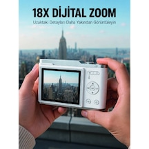 Kompakt Dijital Fotoğraf Makinesi Beyaz 18x Dijital Zoom Destekli Çok Renkli