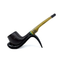 Dapper Half Bent Billiard Briar Gül Kökü 9 Mm Filtreli El Yapımı Pipo - 3553