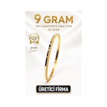 22 Ayar Tse Belgeli 9 Gram Yarı Lazerli Kibrit Çöpü 3 Mm Altın İşçiliksiz Bilezik Gold